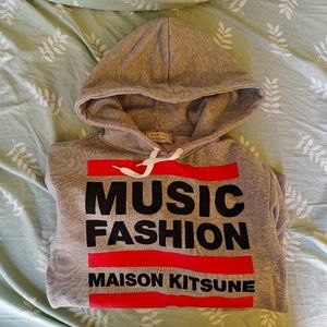 Maison Kitsuné Men's Grey Hoodie - XS Size
